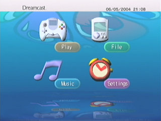 The Dreamcast main menu.